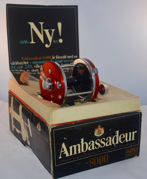 Vintage Garcia Abu Ambassadeur 6000 Fishing Reel In Leather Case + Extras